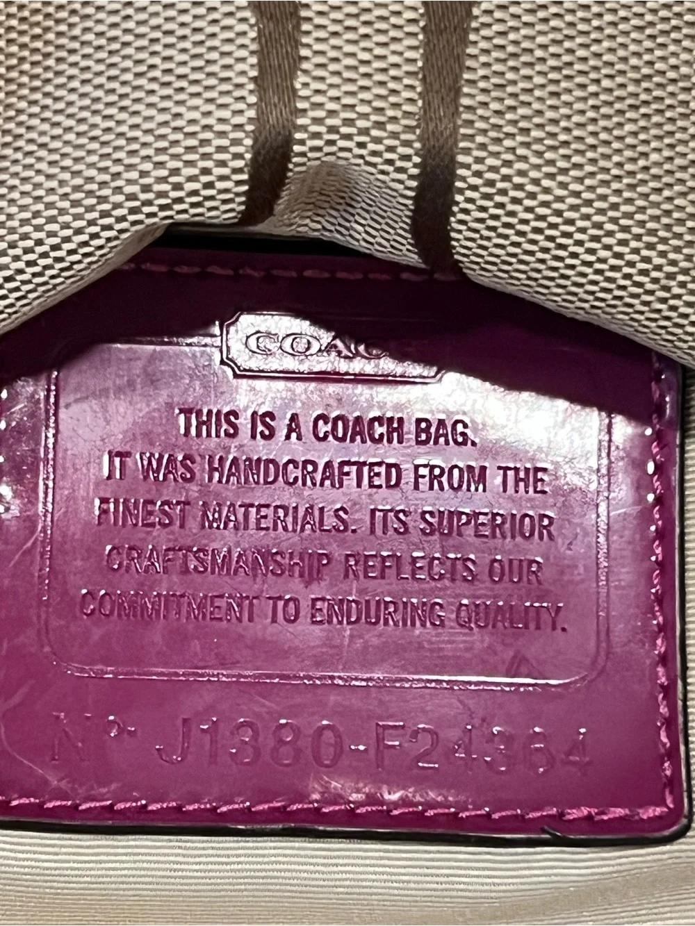 Coach Signature Stripe Satchel (# F24364)